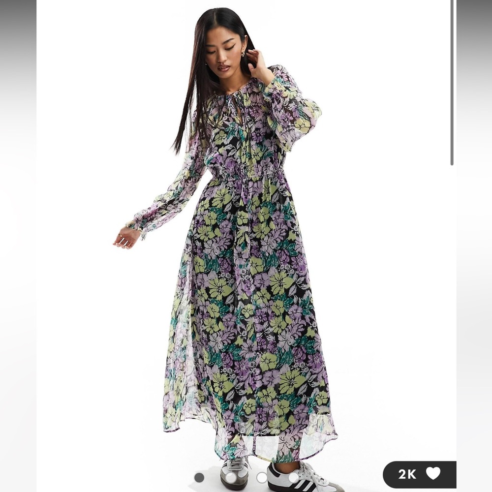 MANGO Floral Print sheer dress